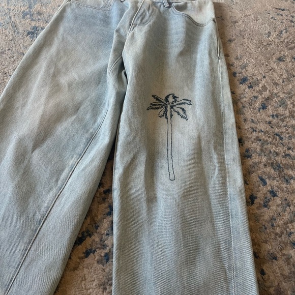 FRANKIE palm tree jeans NEW size 24 - Picture 2 of 5